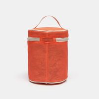 Sac cosmétique cylindrique en maille personnalisé, organiseur de maquillage portable pour voyage, trousse de toilette OEM ODM