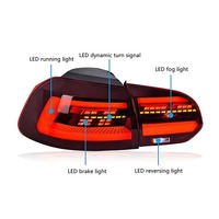 Feux arrière HETOP Golf 6 2009-2013, feux arrière LED, mise à niveau au design Golf 8, feux arrière LED Plug and Play pour Volkswagen