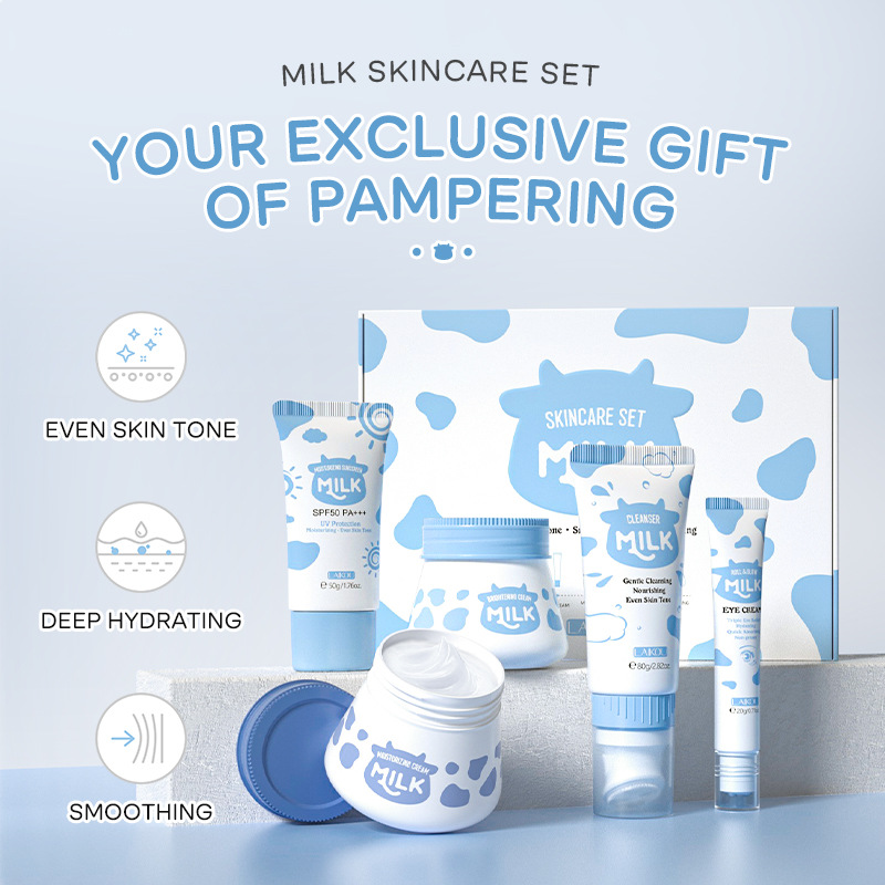 LAIKOU 5-Piece Moisturizing Milk Skin Care Set - Hydrating