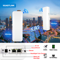 Puente Inalámbrico Punto a Punto de Largo Alcance de 3 km, 450 Mbps, 5.8G, Red Exterior, Plug and Play, Fuente de Alimentación POE, Puente Inalámbrico Wifi