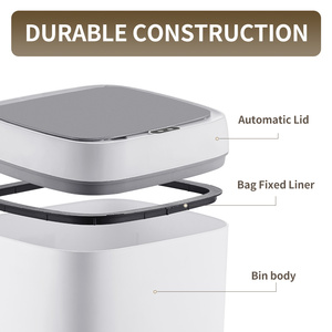Cubo de Basura Inteligente sin Contacto para Baño, 12L 14L, con Sensor de Movimiento Automático, Cubo de Basura de PP con Tapa, Cubo de Basura Eléctrico para Cocina - Product Image 4