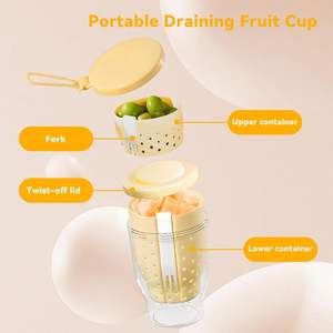 Botsparty Gobelet Réutilisable 2-en-1 de 39 oz pour Salade de Fruits avec <span class=keywords><strong>Couvercle</strong></span>, Anti-fuite, Sans BPA, Contenant Alimentaire Sûr, Double Couche avec Trous de Drainage - Product Image 2