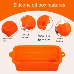 Revestimiento de silicona reutilizable para bandeja de grasa, antiadherente, para parrilla, accesorio de cocina, juego en negro, naranja y gris - Product Image 5