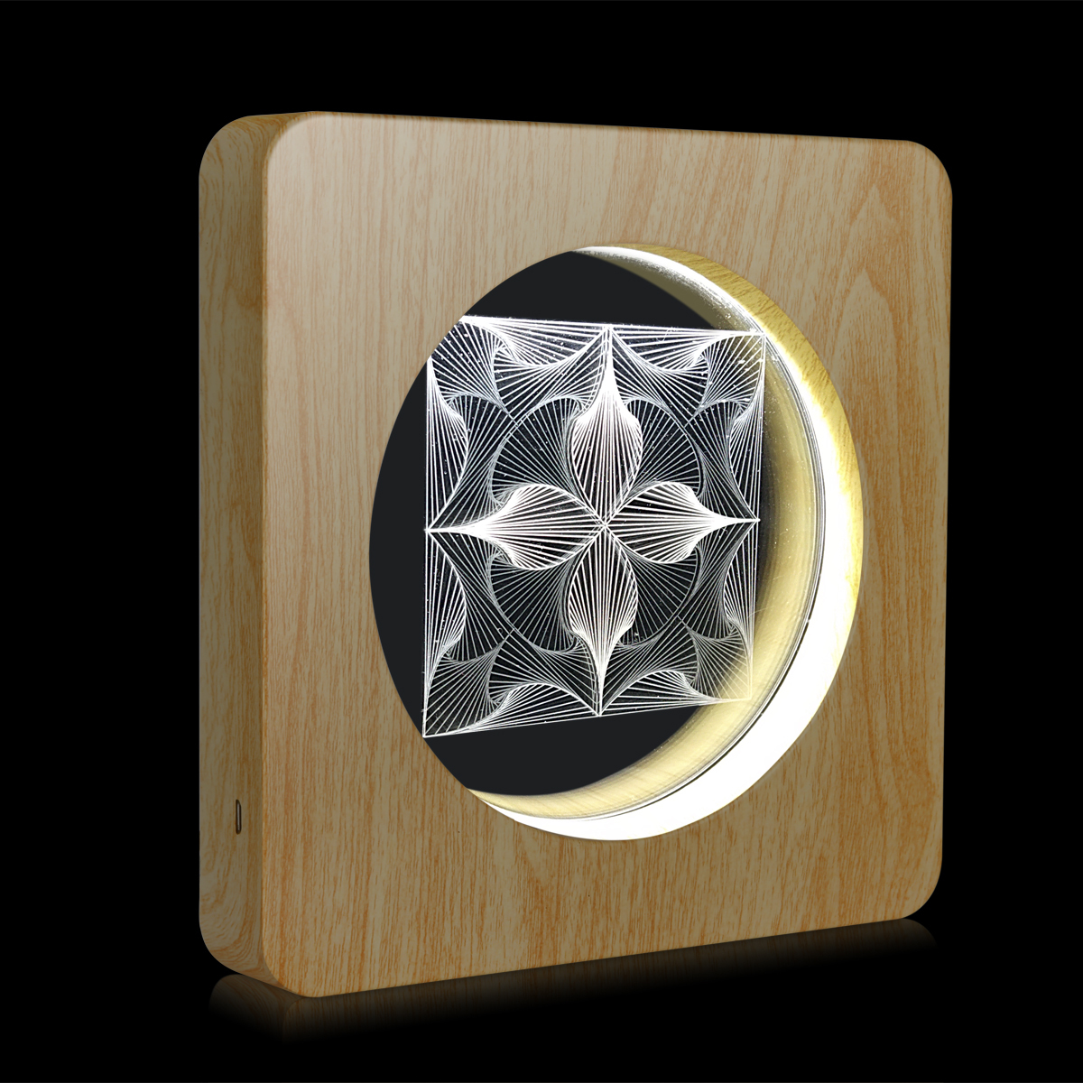 Alimenté Par USB de Grain de Bois Cadre Photo 3D illusion Veilleuse Led Table Lampe D'illusion Avec Télécommande