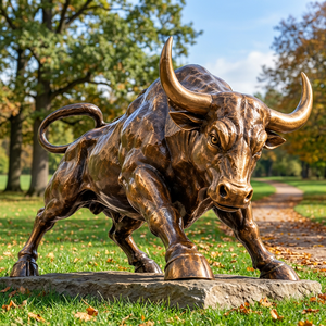 Estatua de Toro de Cobre y Bronce Grande Personalizada para Decoración de Jardín o Parque al Aire Libre, Estilo <span class=keywords><strong>Chicago</strong></span> - Product Image 3