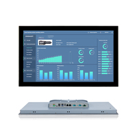 Panel PC Industrial de 23.8 Pulgadas J1900 Sin Ventilador, Computadora Táctil HMI, RS232 RS485, LAN Dual, IP66, Control de Máquinas