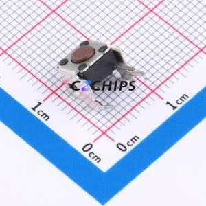 DTSA-61N-V Tactile Switch Through hole-4P,6.2x6.2mm,Bent Lead Through Hole Single Pole Single Throw Round Button 6.2mm 6.2mm - Product Image 1