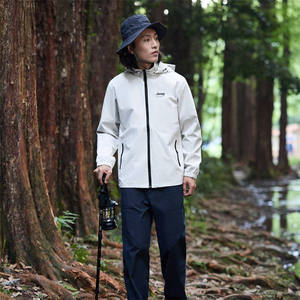 Outdoor Windproof Waterproof Jacket Ivory Xs S M L 2xl 3xl 4xl With Hood And Zip Pockets For Hiking Camping Mountaineering - Product Image 4