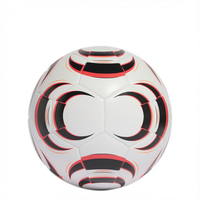 Ballon de football unisexe pour adultes, matériau polyuréthane, blanc/noir/rouge vif, taille 5