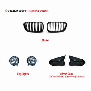 Kit de carrosserie style MT pour BMW Série 2 F22 2014 2015 2016 2017 2018 2019 – <span class=keywords><strong>Pare</strong></span>-chocs <span class=keywords><strong>avant</strong></span> et arrière, capot, calandre, jupes latérales - Product Image 3