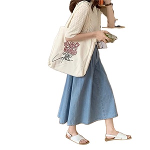 Sac fourre-tout en toile pour femme avec logo personnalisé imprimé, sac à main de shopping, sac d'école en toile avec poche zippée, toile de coton - Product Image 2