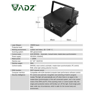 고출력 10W RGBW 레이저 조명, 실외 방수 IP65, ILDA 팡골린 FB4 애니메이션 디스코 DJ 레이저 쇼 클럽 무대 조명 - Product Image 3
