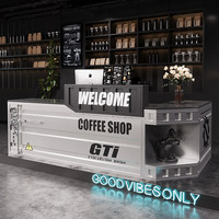 Bureau d'accueil créatif et moderne de style conteneur maritime pour café et bureau innovant