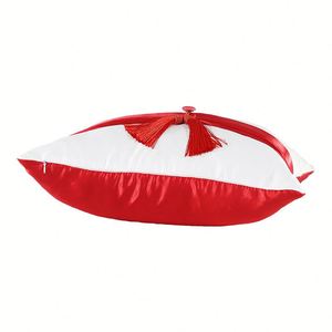 Fundas de Almohada y Cojín Tejidas por Sublimación con Gran Lazo Decorativo para el Hogar, en Blanco, 2025 - Product Image 4
