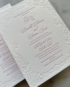 Papel Ecológico Estampado de 800 g/m², Invitación de Boda con Impresión Tipográfica, Tarjeta de Agradecimiento Empresarial Personalizada - Product Image 1