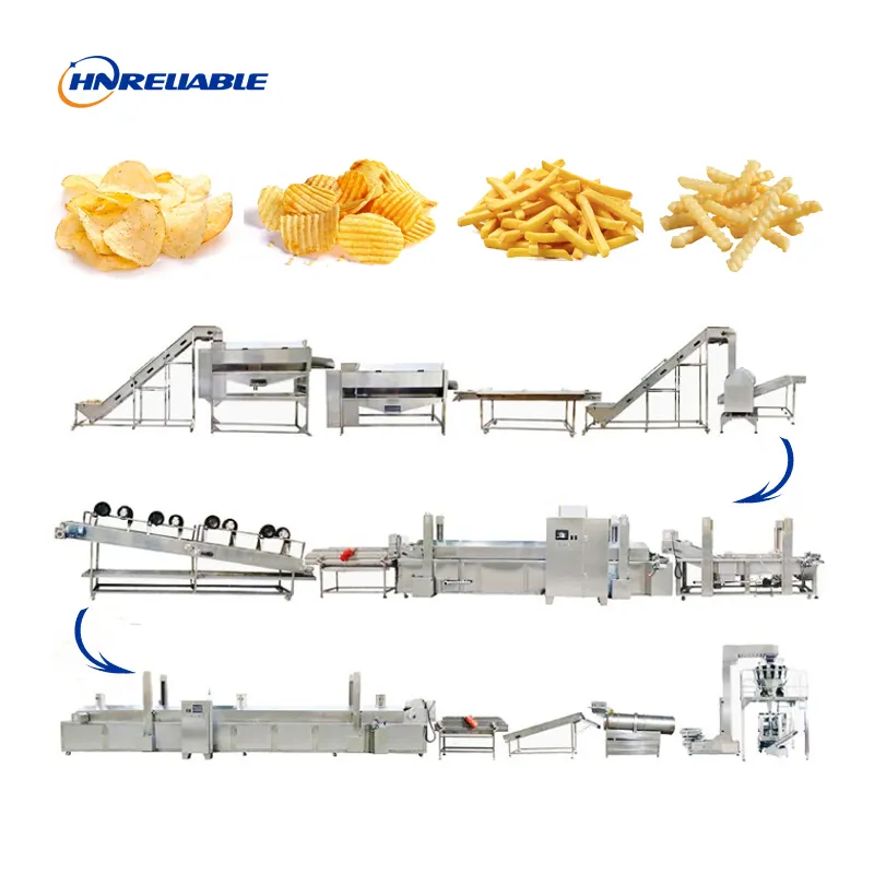 자동 튀김 고구마 칩 가공 생산 라인 감자 감자 감자 튀김 만들기 기계
