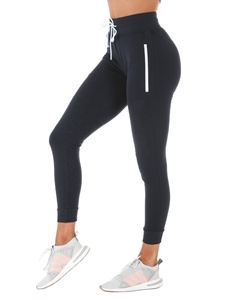 Tasche Con Cerniera PALESTRA di Sport Del Cotone della Tuta Pantalone Allenamento personalizzato A <span class=keywords><strong>Vita</strong></span> <span class=keywords><strong>Alta</strong></span> Pista Jogging Conico Montato Da Corsa Delle Donne Pantaloni Della Tuta - Product Image 1