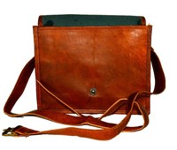 Bolso bandolera de cuero de cabra Vintage para hombre y mujer, bandolera de cuero marrón con logotipo de cliente