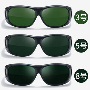 Lunettes de soudage à monture complète, lentille anti-éblouissement, transmission de la lumière à 20%, pour le meulage des métaux et la protection des étincelles de soudage, noires - Product Image 2