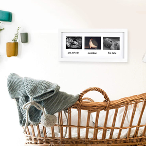 Cadre photo triple pour échographie de bébé, cadeau de fête prénatale pour les futurs parents, décoration de chambre d'enfant - Product Image 1