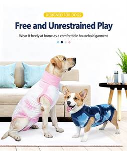 Traje de recuperación transpirable para <span class=keywords><strong>perros</strong></span> al por mayor, con patrón Tie Dye, tela suave, traje quirúrgico para mascotas, previene que lamen las heridas, para <span class=keywords><strong>perros</strong></span> medianos y grandes. - Product Image 4
