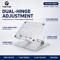 Hoogteverstelbare aluminium laptopstandaard, opvouwbaar, ergonomische notebookhouder, koelende computerhouder, OEM ODM groothandel fabriek