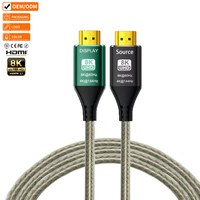 Câble HDMI 2.1 professionnel Justlink en fibre optique 8K 60Hz AOC, câble HDMI blindé durable pour ordinateur de bureau, ordinateur portable, moniteur