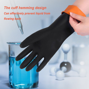 Gants en latex résistants aux acides et aux alcalis, antidérapants, de sécurité, épaisseur 7 oz, sans poudre, sans silicone, <span class=keywords><strong>pour</strong></span> l'industrie <span class=keywords><strong>chimique</strong></span> - Product Image 2