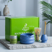 Ensemble complet d'outils pour la préparation du matcha japonais, boîte personnalisée, avec bol à matcha, fouet et pot à poudre, accessoire pratique pour la préparation du thé