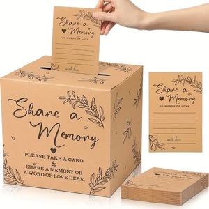 Boîte commémorative décorative en papier imprimé pour anniversaire, remise de diplôme, retraite - Partagez une carte souvenir et une boîte à messages - Product Image 5