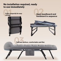 Lit de camping pliable en acier moderne et robuste, lit de camp tactique pour le glamping en plein air et l'utilisation en salon