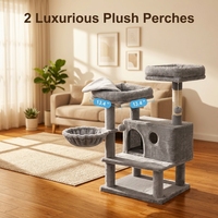 Échantillons gratuits multicouches Luxe multi-niveaux simple activité de chat condo drôle gris tour d'arbre en peluche avec griffoir sisal pour chat
