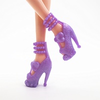 Modèle en plastique de style mixte, jouet éducatif, échelle 1:6, sandales à talons hauts, bottes, chaussures de poupée colorées assorties pour poupée Bjd
