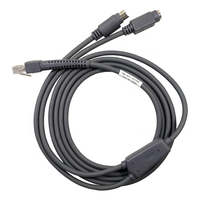 Câble de scanner de codes-barres CBA-K01-S07PAR 7FT PS2 avec clavier en forme de cale, blindage en tresse de cuivre pur et gaine en PVC pour Symbol LS1203 LS2208