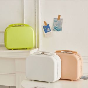 BSCI Factory Portable Makeup Bag 4-inch Hand Luggage Solid Color Makeup Case Storage <b>Box</b> - Product Image 3