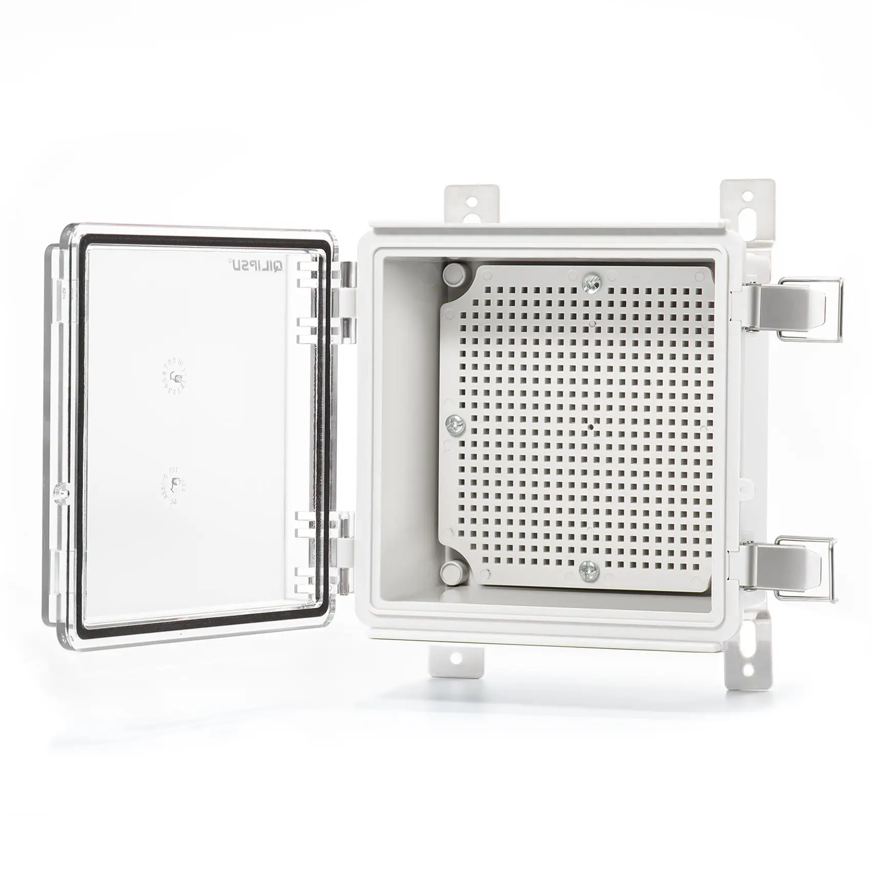 QILIPSU IP67 Waterproof Junction Box Outdoor Electrical Box ABS Plastic Enclosure Hinged Clear Door for Proejcts 5.9"x5.9"x3.5"