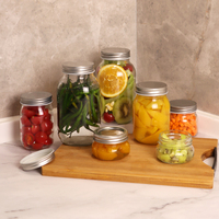 Pot Mason carré rond de 16 oz pour la mise en conserve, le miel et le stockage alimentaire, avec couvercle hermétique