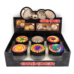 2 inch different colors grinder with crystal image smoking sets manufactory