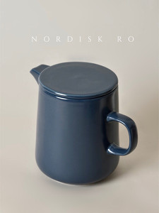 Cafetera de goteo manual de cerámica azul con filtro, 950 ml, para preparar café en casa - Product Image 4