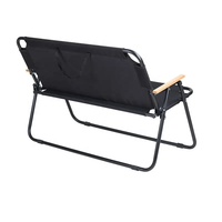 Chaise de camping double pliable robuste en acier au carbone, siège de plage extérieur, logo personnalisé, barbecue
