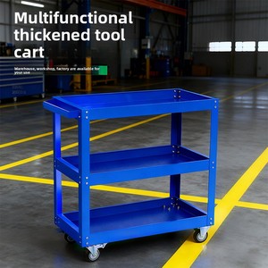 Chariot à outils silencieux en acier à 3 niveaux, robuste et personnalisé, à faible coût, pour la manutention et le stockage industriels - Product Image 4