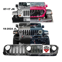 Calandre de pare-chocs avant JK JL 2024 style requin avec LED, accessoires 4x4 pour Wrangler JK JL Gladiator JT 2024