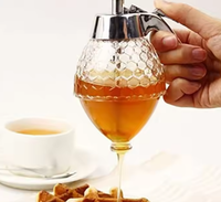 BAMBUS Ensemble de pots en verre borosilicate au design mignon, motif abeilles 3D, multifonctionnel, pour le stockage de miel et d'aliments secs, capacité 450 ml, idéal pour les fêtes