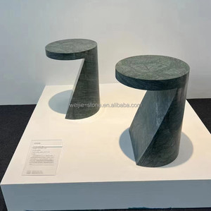 Piccoli mobili 7 forma tavolino laterale in <span class=keywords><strong>marmo</strong></span> verde indiano sgabello laterale moderno <span class=keywords><strong>effetto</strong></span> pietra tavolino contemporaneo - Product Image 1