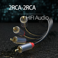 Câble Audio stéréo blindé mâle à mâle plaqué or 2RCA haut de gamme 24K pour TV DVD amplificateur Sound Box voiture Xbox pour PS3 haut-parleur