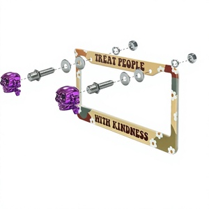 Skull Design License <b>Plate</b> Screws M6 Thread Universal Car <b>Decorative</b> Metal Bolts 25x26mm Multi Color Options - Product Image 2