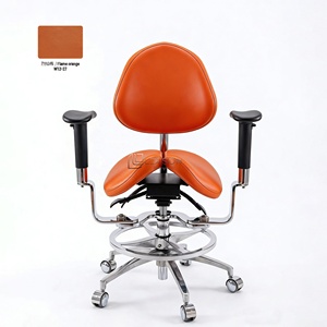 Tabouret <span class=keywords><strong>de</strong></span> dentiste pivotant ergonomique <span class=keywords><strong>de</strong></span> luxe <span class=keywords><strong>de</strong></span> haute qualité Lexison PRHF-SC001 <span class=keywords><strong>avec</strong></span> <span class=keywords><strong>dossier</strong></span> réglable pour clinique dentaire - Product Image 1