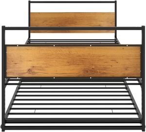 Estructura de <span class=keywords><strong>cama</strong></span> de metal moderna Cabecero de MDF con base de <span class=keywords><strong>cama</strong></span> <span class=keywords><strong>nido</strong></span> extraíble separada Dormitorio Hotel Apartamento Villa Sótano - Product Image 4