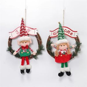 Adorable Adorno de Peluche Suave con Forma de Guirnalda de Duendes Navideños de 2 Piezas para Regalo de Invierno y Decoración de Pared del Hogar - Product Image 2
