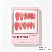 Lot de 12 faux ongles œil de chat rouges, vente en gros, ongles à presser en acrylique doré 3D, taille moyenne, couverture complète avec colle